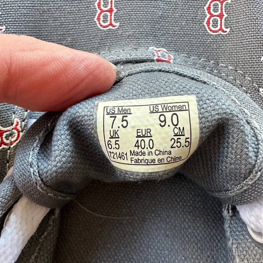 💥RARE💥Vans Authentic Gray MLB Boston Red Sox Skate Shoes Size Men 7.5, Women 9 - Picture 3 of 7